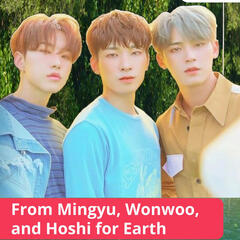 From Mingyu, Wonwoo, and Hoshi for Earth